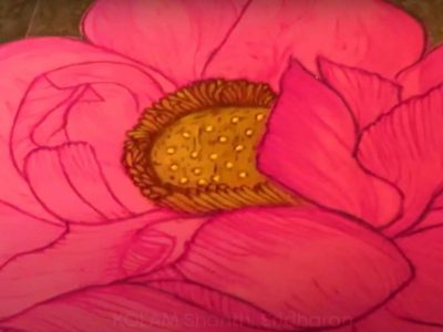 Simple Lotus Doodle Rangoli @KOLAM Shanthi Sridharan