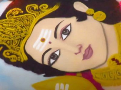 Murugan Portrait Rangoli